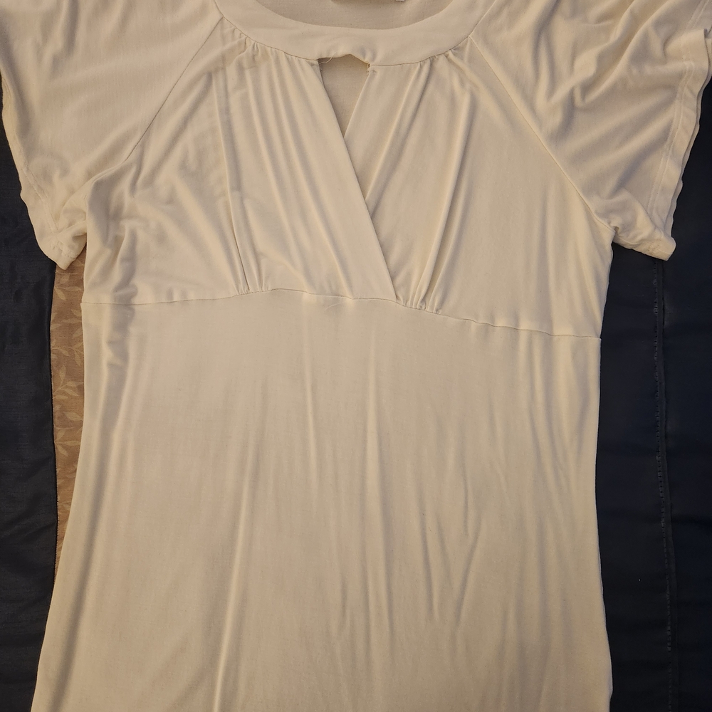 Elegant Cream Short Sleeve Women's Top